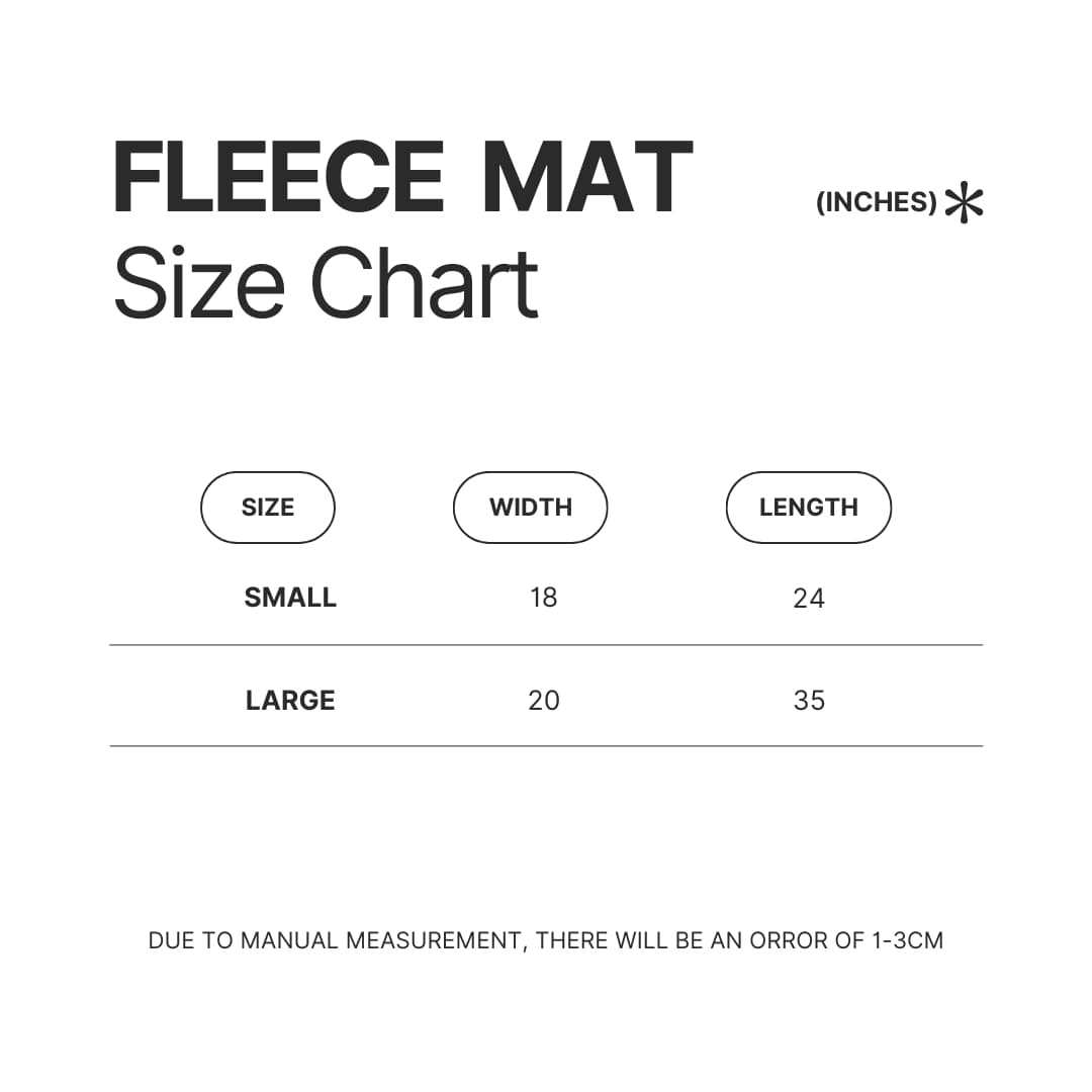 Fleece Mat Size Chart - Blackpink UK Store